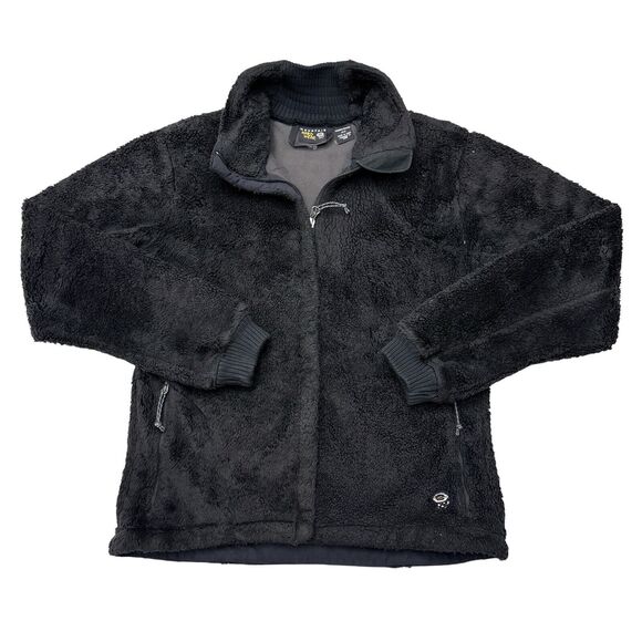 Mountain Hardwear Fleece Jacket Womens‎ Medium Black Sherpa Wind Stopper Hiking - Picture 1 of 12